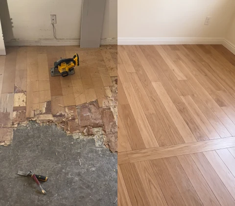 Damage Repair before and after